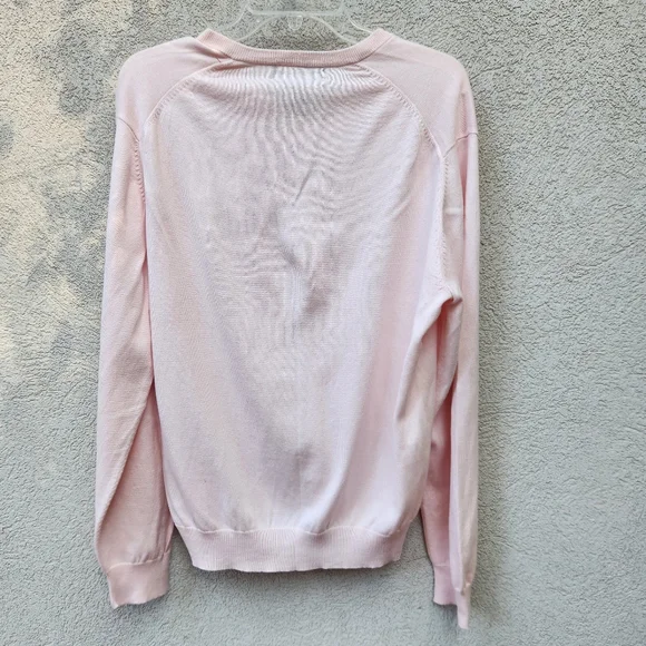 Vintage BROOKS BROTHERS Sweater Men's Medium Pink 100% Sea Cotton Tennis Golf - Picture 5 of 12